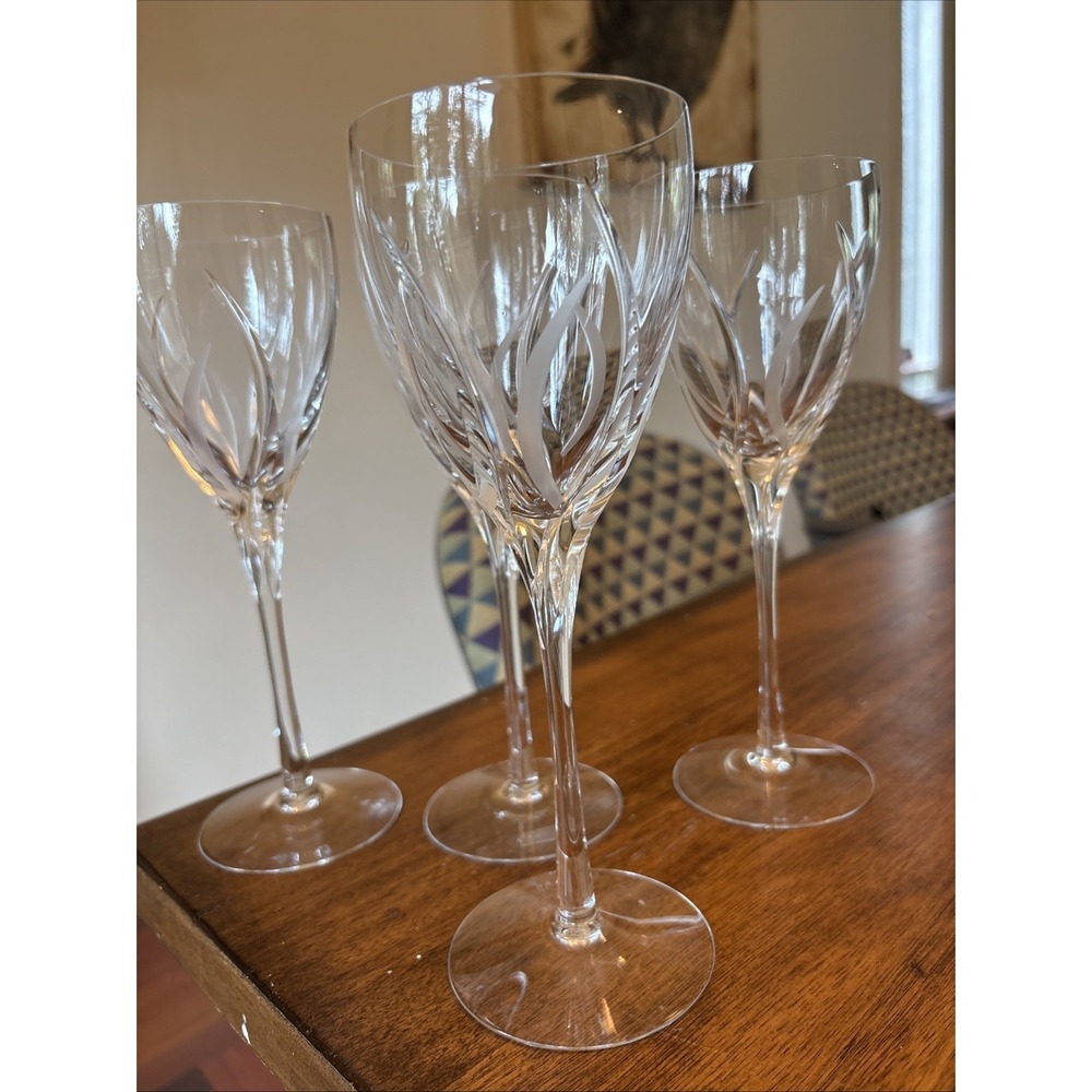 Set Of 4 - Pristine Lenox 8.5 Inch Tall Twilight Glass Water/Wine Goblet Stem